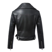 Load image into Gallery viewer, manteau noir en faux cuire