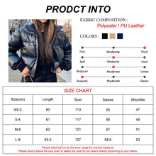 Load image into Gallery viewer, manteau noir "puffer" en faux cuire