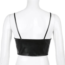 Load image into Gallery viewer, haut bustier en cuire noir