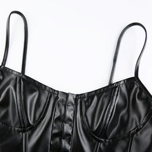 Load image into Gallery viewer, haut bustier en cuire noir
