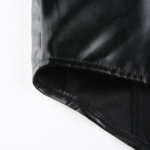 Load image into Gallery viewer, haut bustier en cuire noir