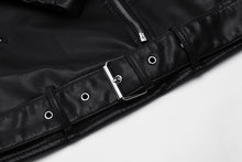 Load image into Gallery viewer, manteau noir en faux cuire "oversized"