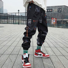 Load image into Gallery viewer, pantalon noir avec motifs pour hommes
