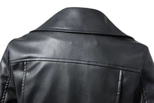 Load image into Gallery viewer, manteau noir en faux cuire
