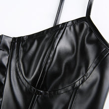 Load image into Gallery viewer, haut bustier en cuire noir
