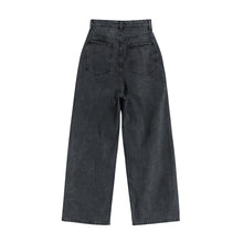 Load image into Gallery viewer, jeans noir avec motif blanc pour femme
