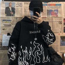 Load image into Gallery viewer, hoodie noir "flamme"

