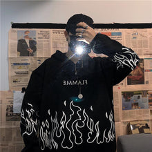 Load image into Gallery viewer, hoodie noir "flamme"
