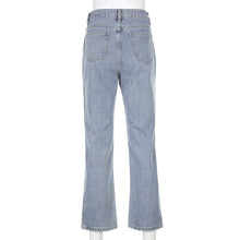 Load image into Gallery viewer, "crossover" jeans a taille haute pour femme
