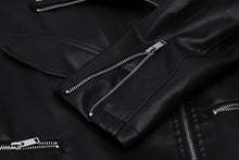 Load image into Gallery viewer, manteau noir en faux cuire "oversized"
