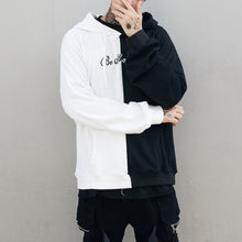 Load image into Gallery viewer, hoodie noir et blanc avec motif

